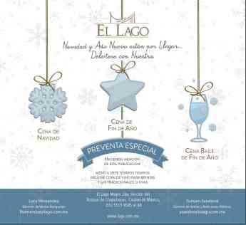 El Lago Restaurante invita a festejar de manera muy especial esta Navidad y Año Nuevo