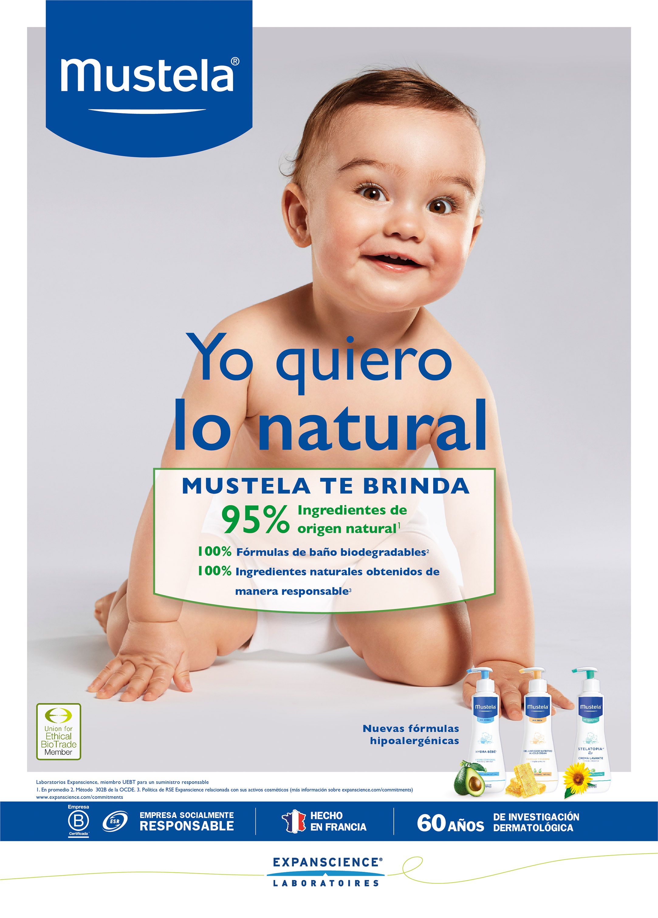 Gel de Limpieza Nutritivo para Bebés Mustela - Gel de Baño y Cabello para  Bebés