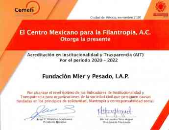 CEMEFI reconoce la Institucionalidad y Transparencia de la Fundación Mier y Pesado