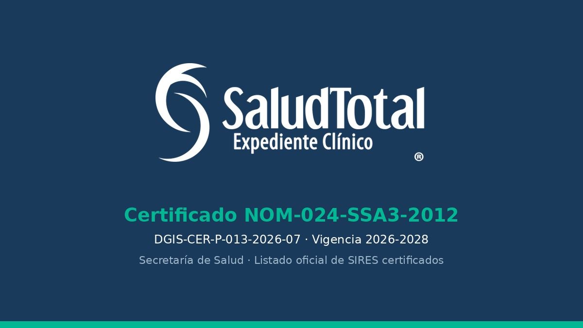 SaludTotal se certifica en la NOM-024 e integra inteligencia artificial en todo el consultorio