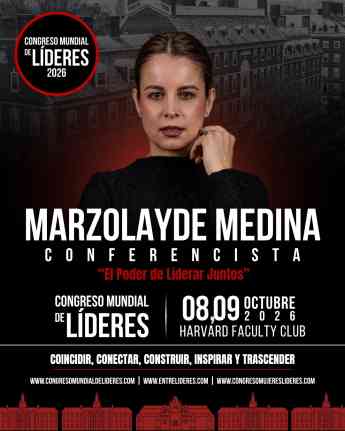 Marzolayde Medina destacó en el Congreso Mundial de Líderes 2026 en Harvard Faculty Club